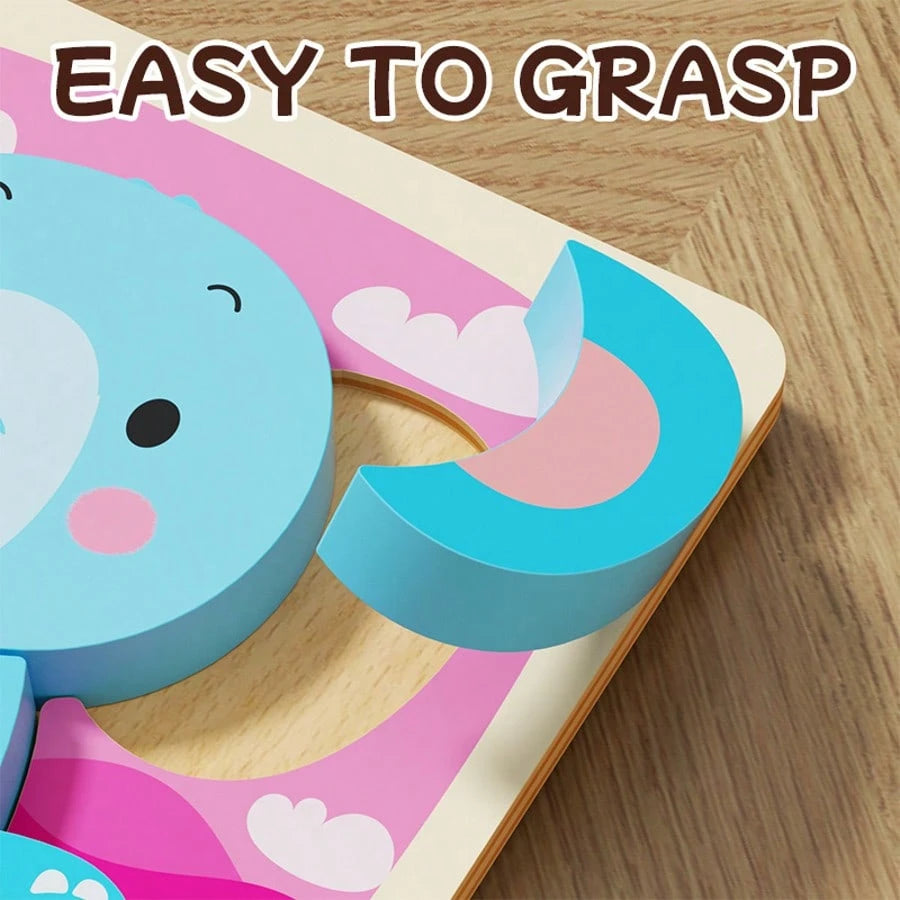1 Set Animal-Shaped Progressive Puzzle Toy, Children's Animal Shape Color Recognition Learning Game, Cute Cartoon Image East-To Grasp Design Toy, Birthday Party Summer Easter Labor Mother's Day Childr