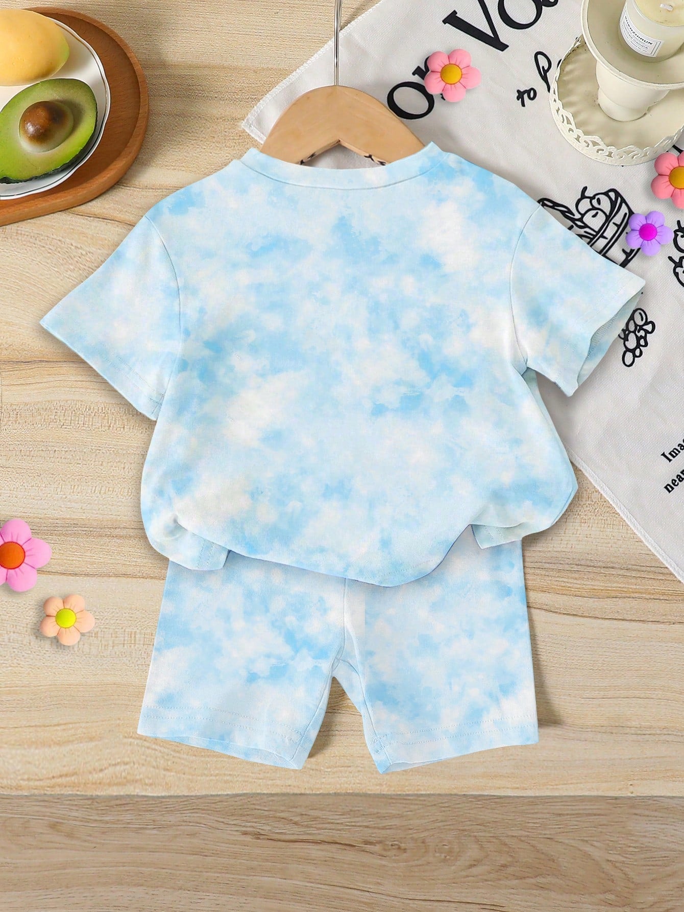 1 Set Baby Girl Casual Sweet Cartoon Print T-Shirt And Shorts