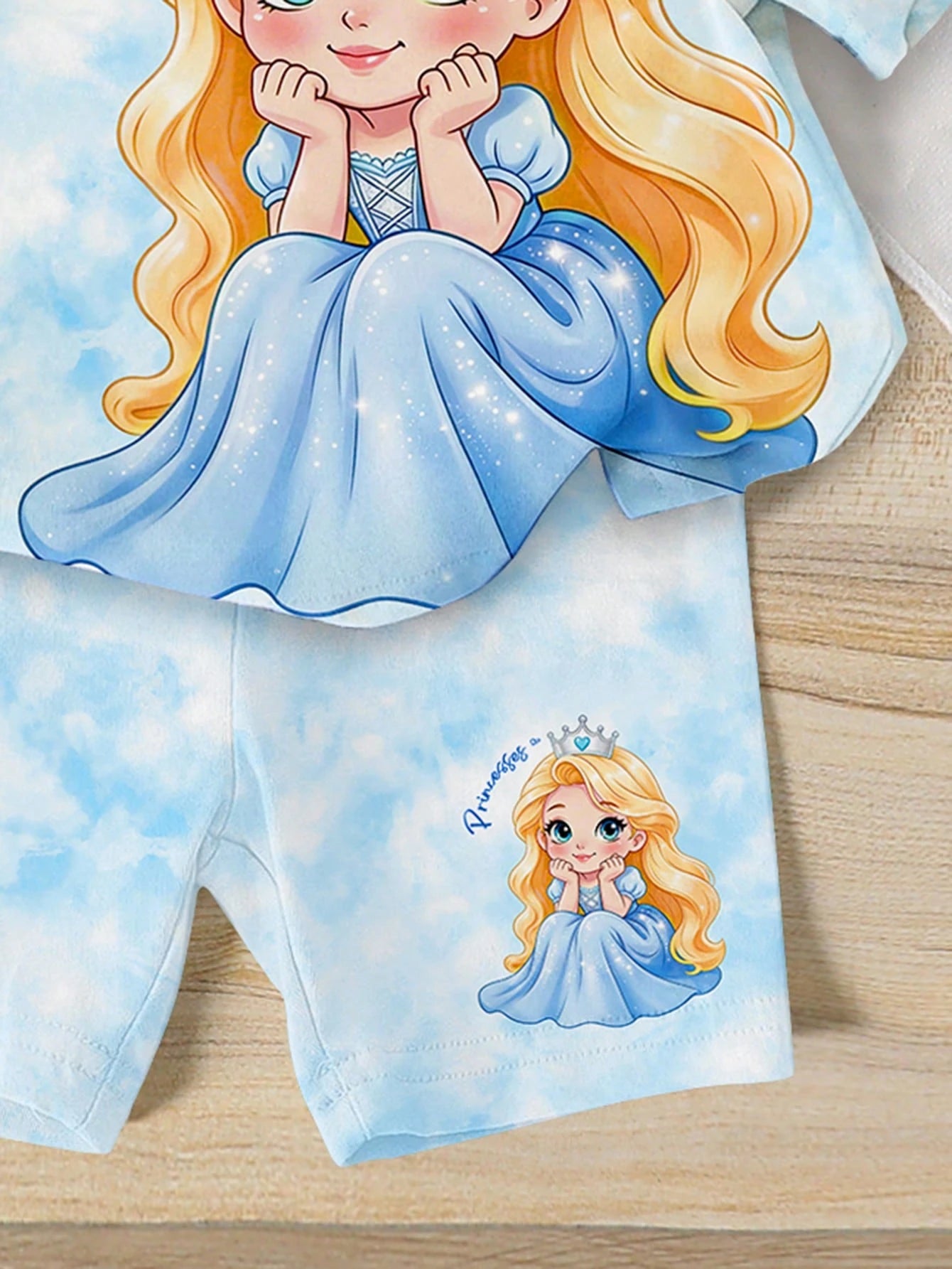 1 Set Baby Girl Casual Sweet Cartoon Print T-Shirt And Shorts
