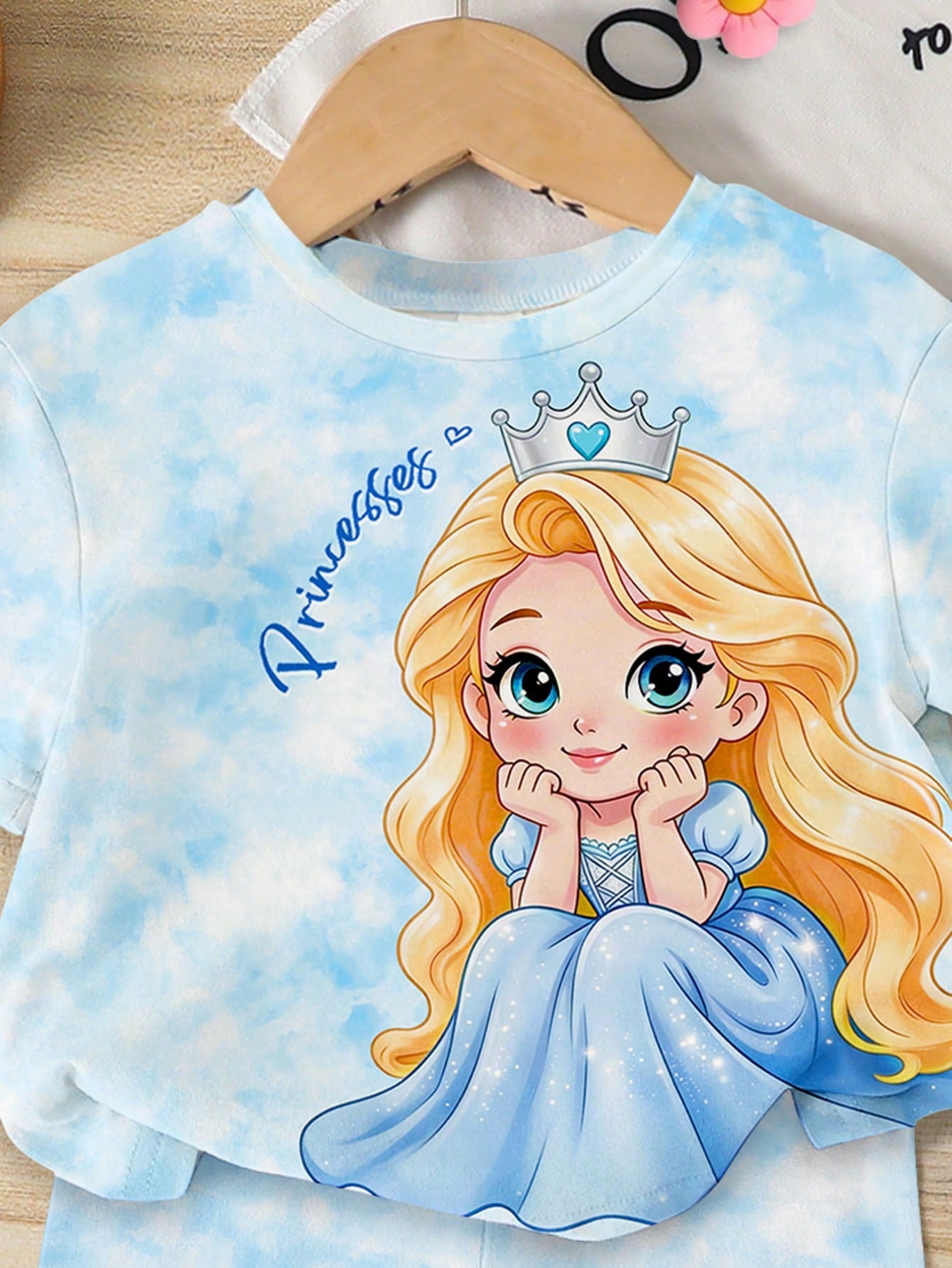 1 Set Baby Girl Casual Sweet Cartoon Print T-Shirt And Shorts