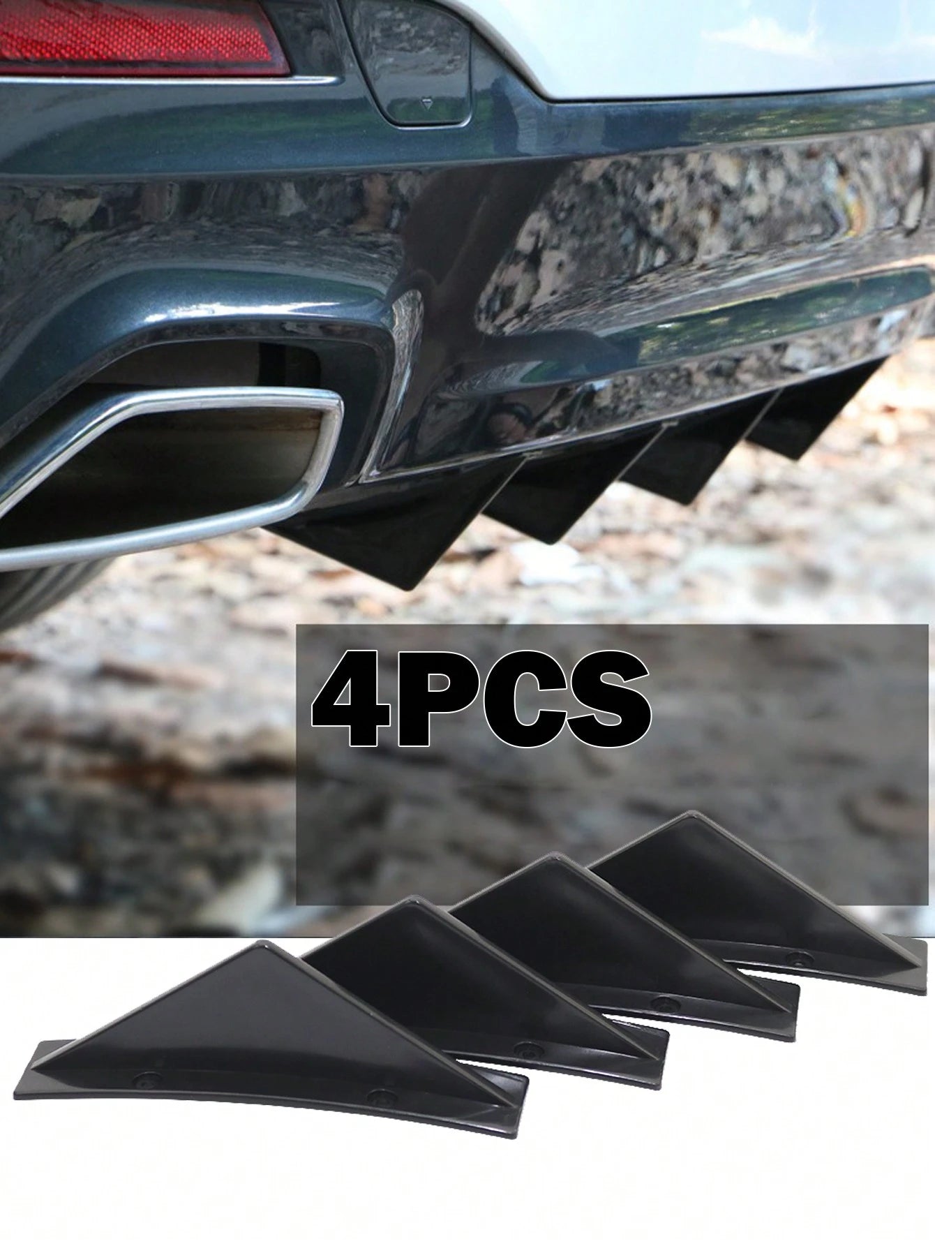 1 Set Black ABS Car Rear Bumper Spoiler Diffuser