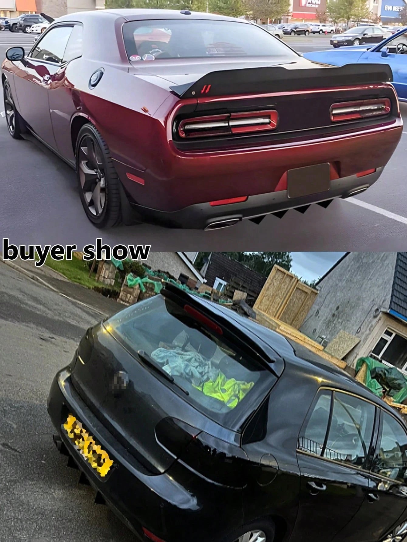 1 Set Black ABS Car Rear Bumper Spoiler Diffuser