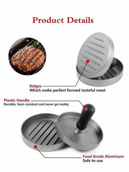 1 Set Burger Press With 100 Pcs Non-Stick Papers- Hamburger Patty Maker, Kitchen Tool For Party Family Gathering