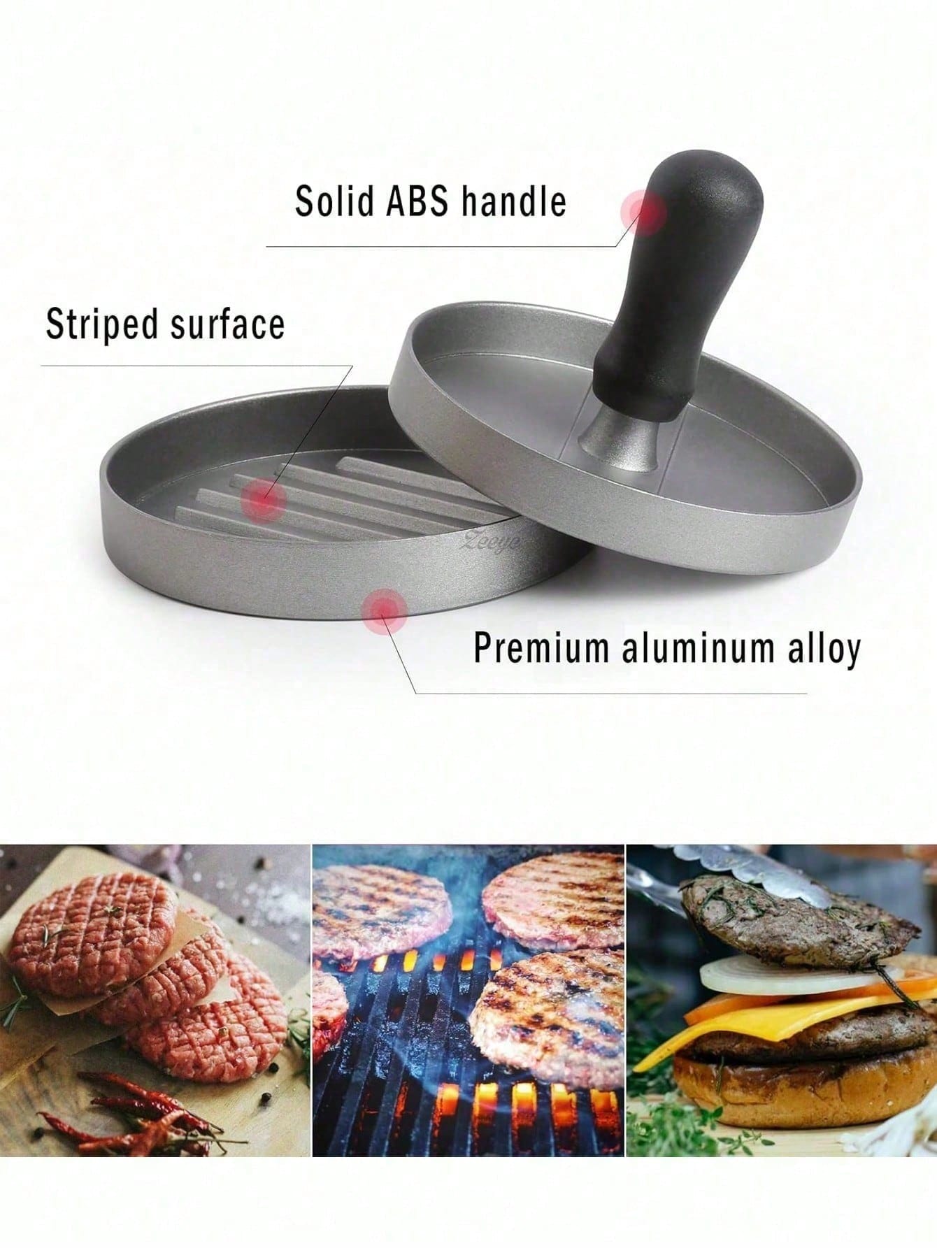 1 Set Burger Press With 100 Pcs Non-Stick Papers- Hamburger Patty Maker, Kitchen Tool For Party Family Gathering