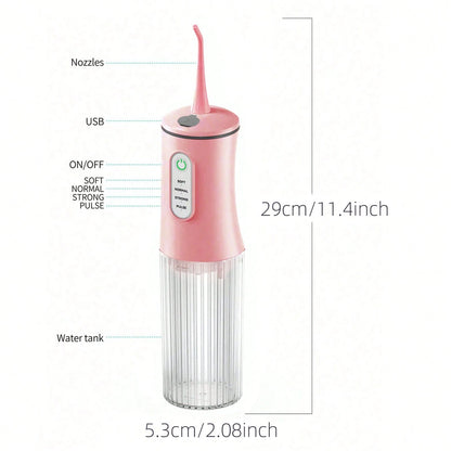 1 Set Electric Water Flosser With 4 Nozzles, 1 Set Electric Toothbrush With 4 Replaceable Brush Heads, Long Battery Life Portable USB Rechargeable Combo Kit, Suitable For Home Oral And Dental Care