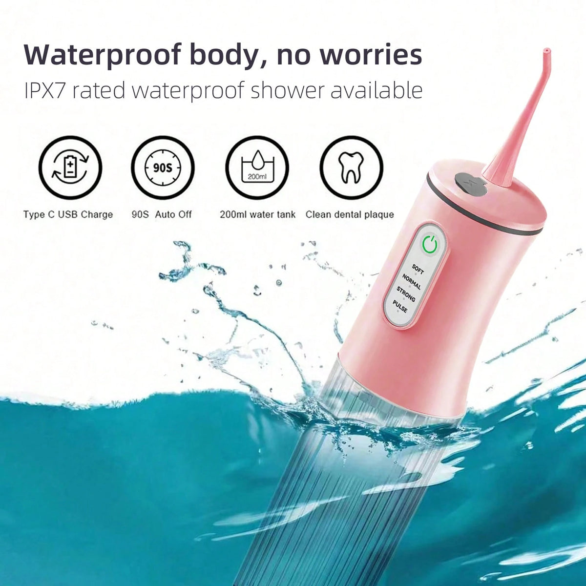 1 Set Electric Water Flosser With 4 Nozzles, 1 Set Electric Toothbrush With 4 Replaceable Brush Heads, Long Battery Life Portable USB Rechargeable Combo Kit, Suitable For Home Oral And Dental Care