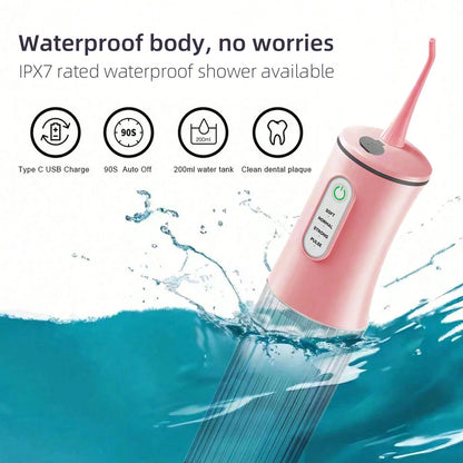 1 Set Electric Water Flosser With 4 Nozzles, 1 Set Electric Toothbrush With 4 Replaceable Brush Heads, Long Battery Life Portable USB Rechargeable Combo Kit, Suitable For Home Oral And Dental Care