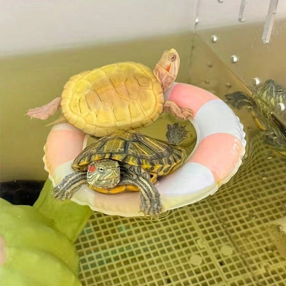 1 Set Inflatable Turtle Swimming Ring, Turtle Floating Platform Toy, Small Animal Swimming Ring & Sunbathing Rest Platform- Suitable For Sea Turtles And Tortoises