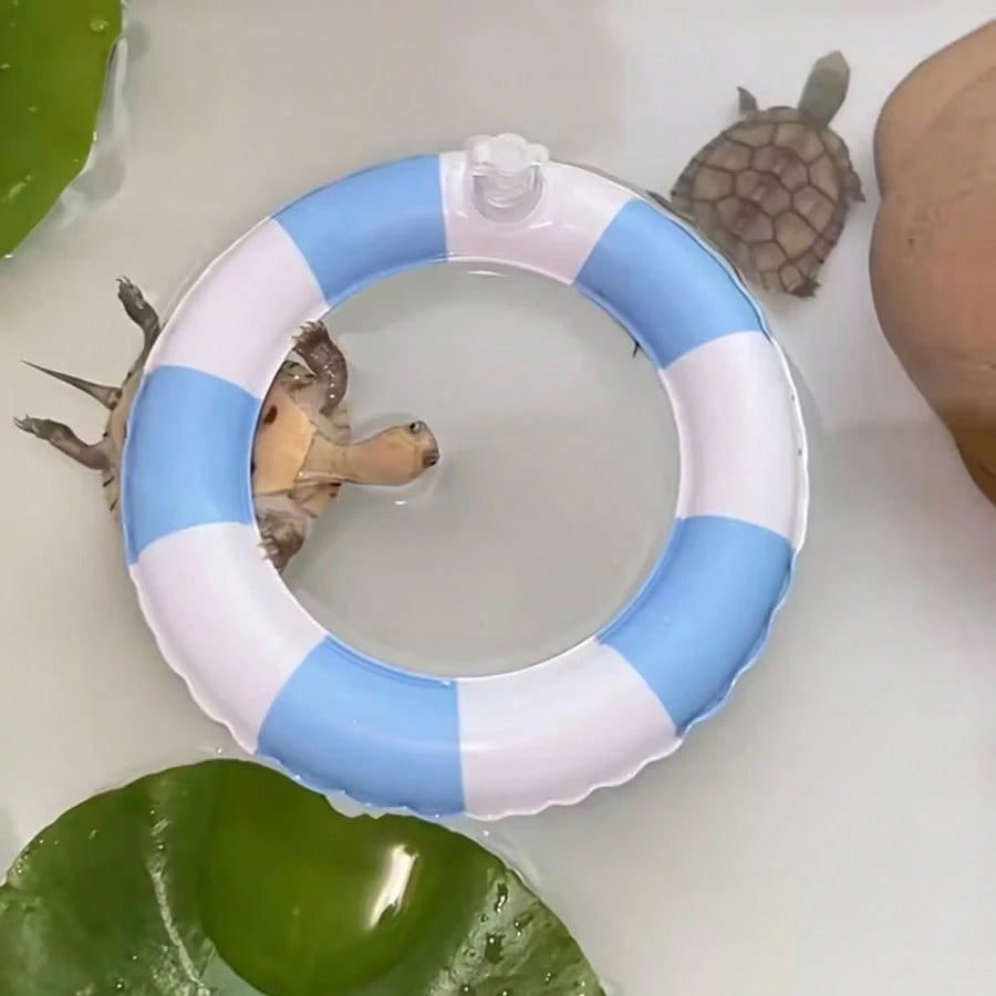 1 Set Inflatable Turtle Swimming Ring, Turtle Floating Platform Toy, Small Animal Swimming Ring & Sunbathing Rest Platform- Suitable For Sea Turtles And Tortoises