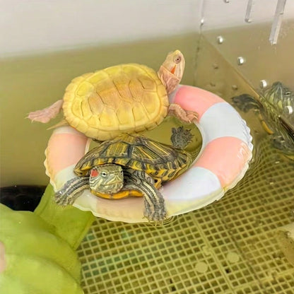 1 Set Inflatable Turtle Swimming Ring, Turtle Floating Platform Toy, Small Animal Swimming Ring & Sunbathing Rest Platform- Suitable For Sea Turtles And Tortoises