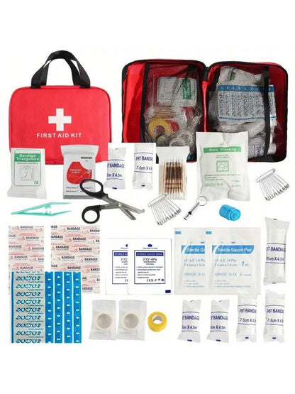 1 Set Medical Emergency First Aid Kit, Outdoor Sports Earthquake Fire Rescue Medical Bag, Portable Handbag For Basic Emergency First Aid Treatment, Suitable For Home, Travel And Camping For Emergency