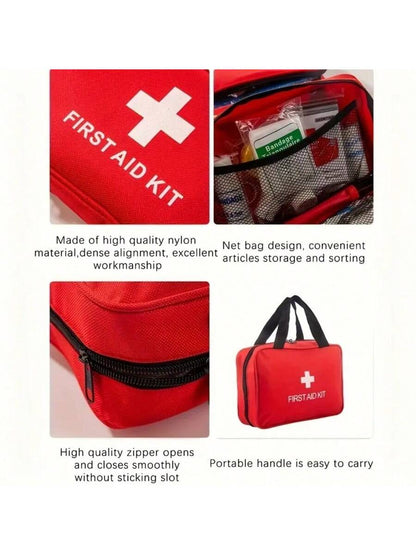 1 Set Medical Emergency First Aid Kit, Outdoor Sports Earthquake Fire Rescue Medical Bag, Portable Handbag For Basic Emergency First Aid Treatment, Suitable For Home, Travel And Camping For Emergency