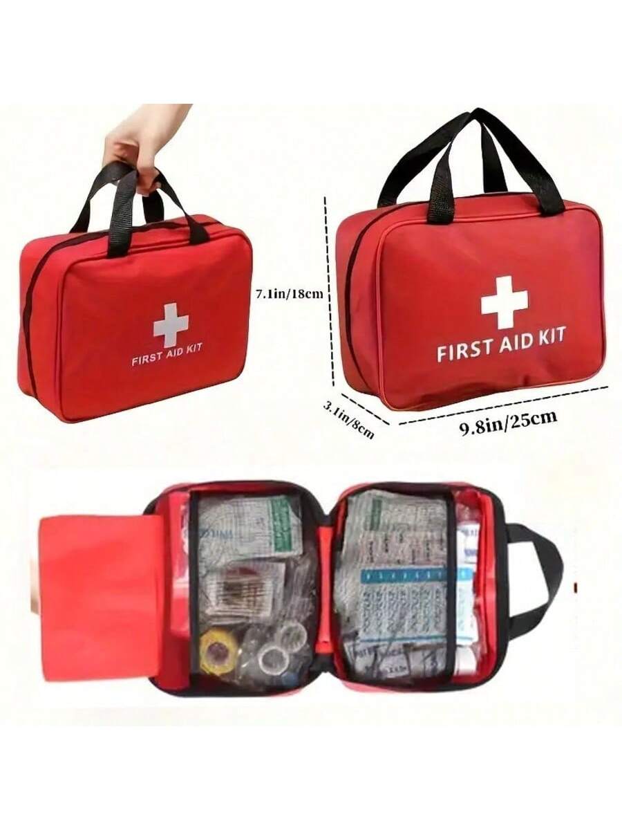 1 Set Medical Emergency First Aid Kit, Outdoor Sports Earthquake Fire Rescue Medical Bag, Portable Handbag For Basic Emergency First Aid Treatment, Suitable For Home, Travel And Camping For Emergency