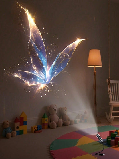 1 Set Mini USB Ocean Projection Lamp, LED Butterfly Projection Light, Including Whale/Jellyfish, Starfish, Butterfly Patterns, Starry Sky Projection Lamp, 360° Adjustable LED Ceiling Decor Light, Suit