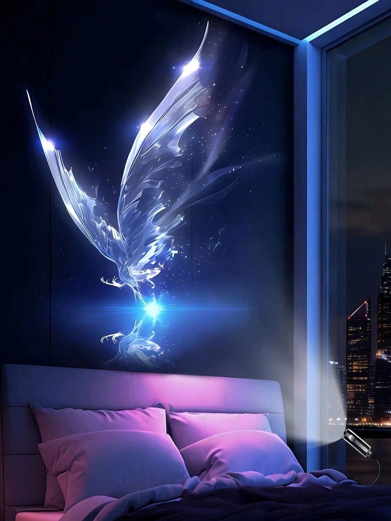 1 Set Mini USB Ocean Projection Lamp, LED Butterfly Projection Light, Including Whale/Jellyfish, Starfish, Butterfly Patterns, Starry Sky Projection Lamp, 360° Adjustable LED Ceiling Decor Light, Suit