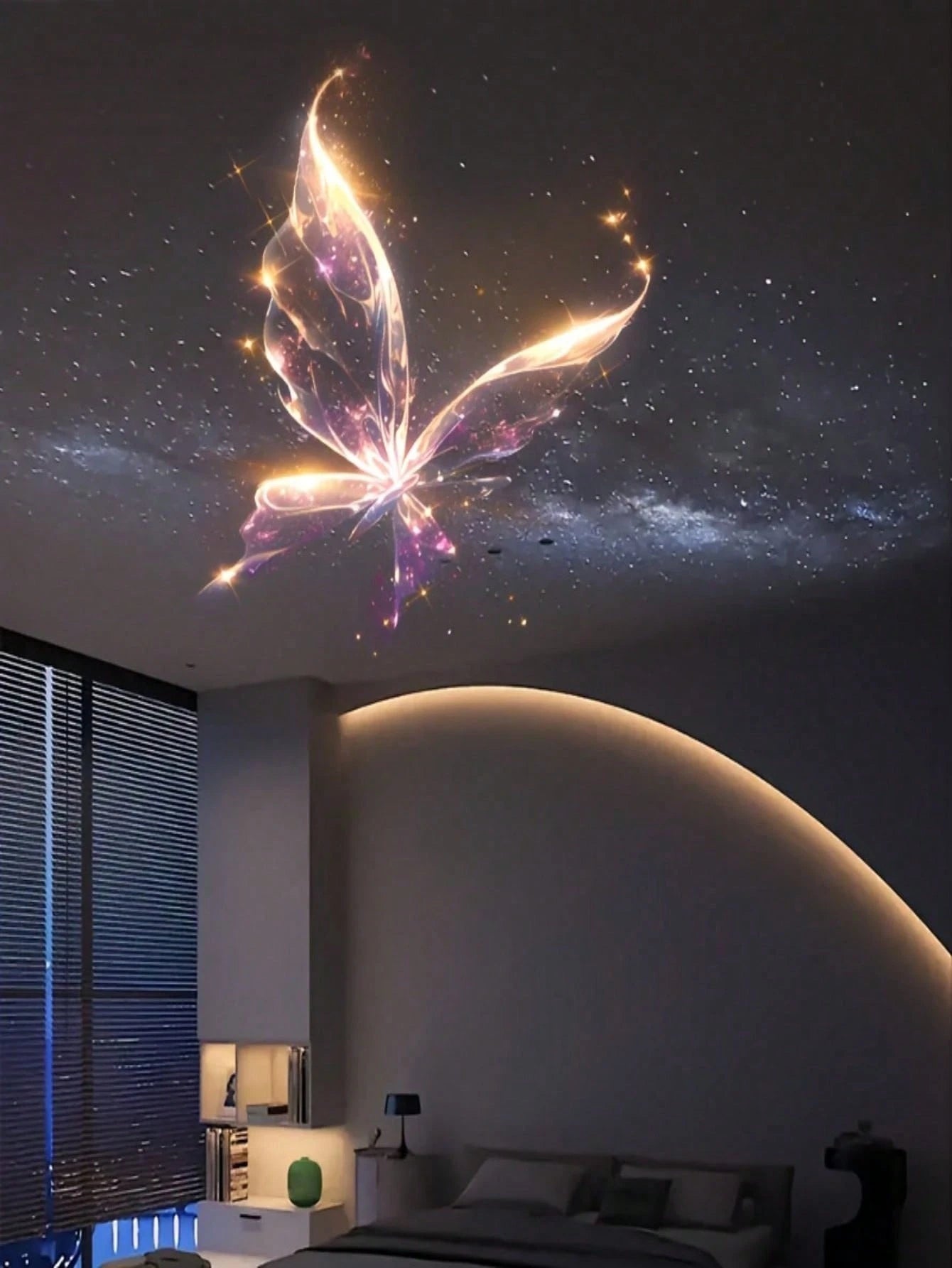 1 Set Mini USB Ocean Projection Lamp, LED Butterfly Projection Light, Including Whale/Jellyfish, Starfish, Butterfly Patterns, Starry Sky Projection Lamp, 360° Adjustable LED Ceiling Decor Light, Suit