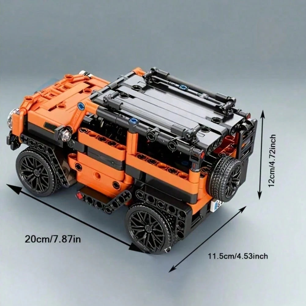 1 Set Orange Off-Road Car Building Blocks, High-Tech SUV Model Kit, DIY Car Building Blocks Set Suitable For Desktop Display Home Office Decor, Birthday New Year Valentine's Day Gift For Teens And Adu