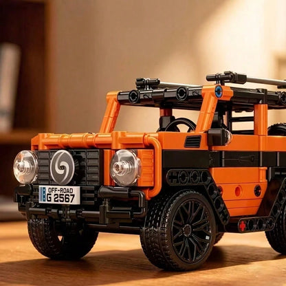 1 Set Orange Off-Road Car Building Blocks, High-Tech SUV Model Kit, DIY Car Building Blocks Set Suitable For Desktop Display Home Office Decor, Birthday New Year Valentine's Day Gift For Teens And Adu