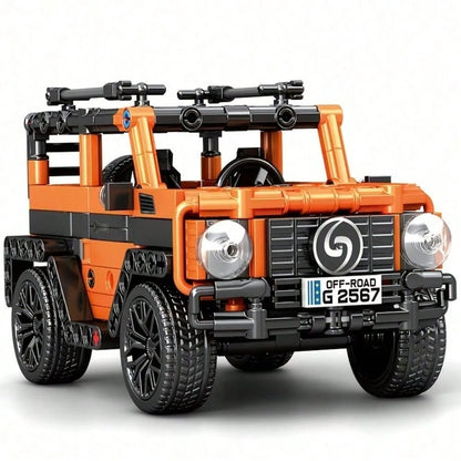 1 Set Orange Off-Road Car Building Blocks, High-Tech SUV Model Kit, DIY Car Building Blocks Set Suitable For Desktop Display Home Office Decor, Birthday New Year Valentine's Day Gift For Teens And Adu