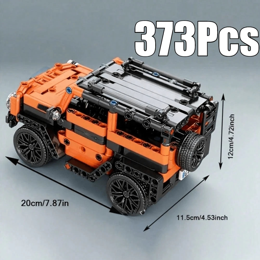 1 Set Orange Off-Road Car Building Blocks, High-Tech SUV Model Kit, DIY Car Building Blocks Set Suitable For Desktop Display Home Office Decor, Birthday New Year Valentine's Day Gift For Teens And Adu