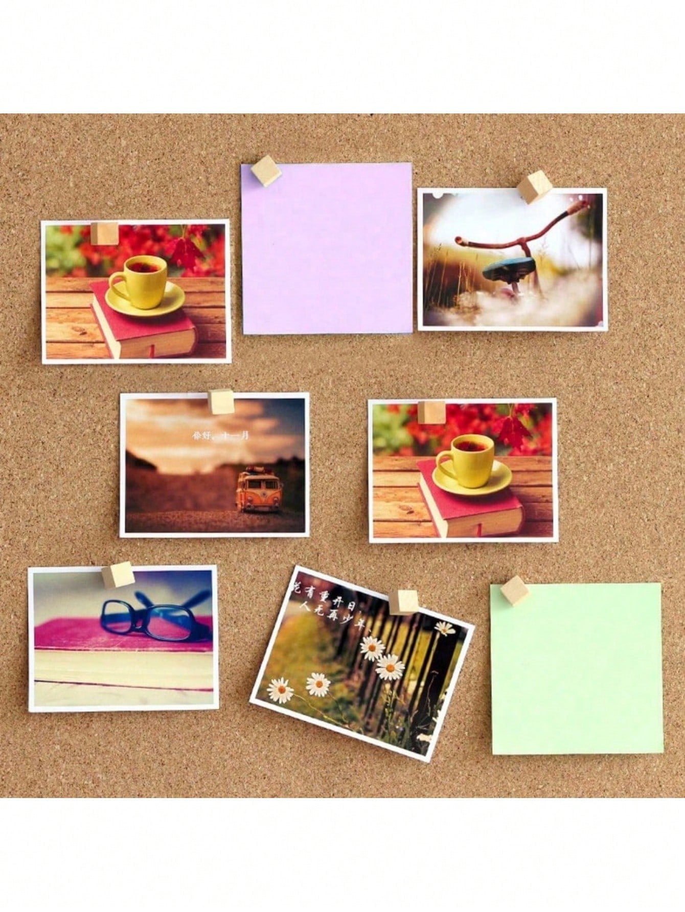 1 Set Wooden Push Pins, Including Square Pins, Angle Pins, Cylinder Pins, Etc. For Fixing Photos, Postcards