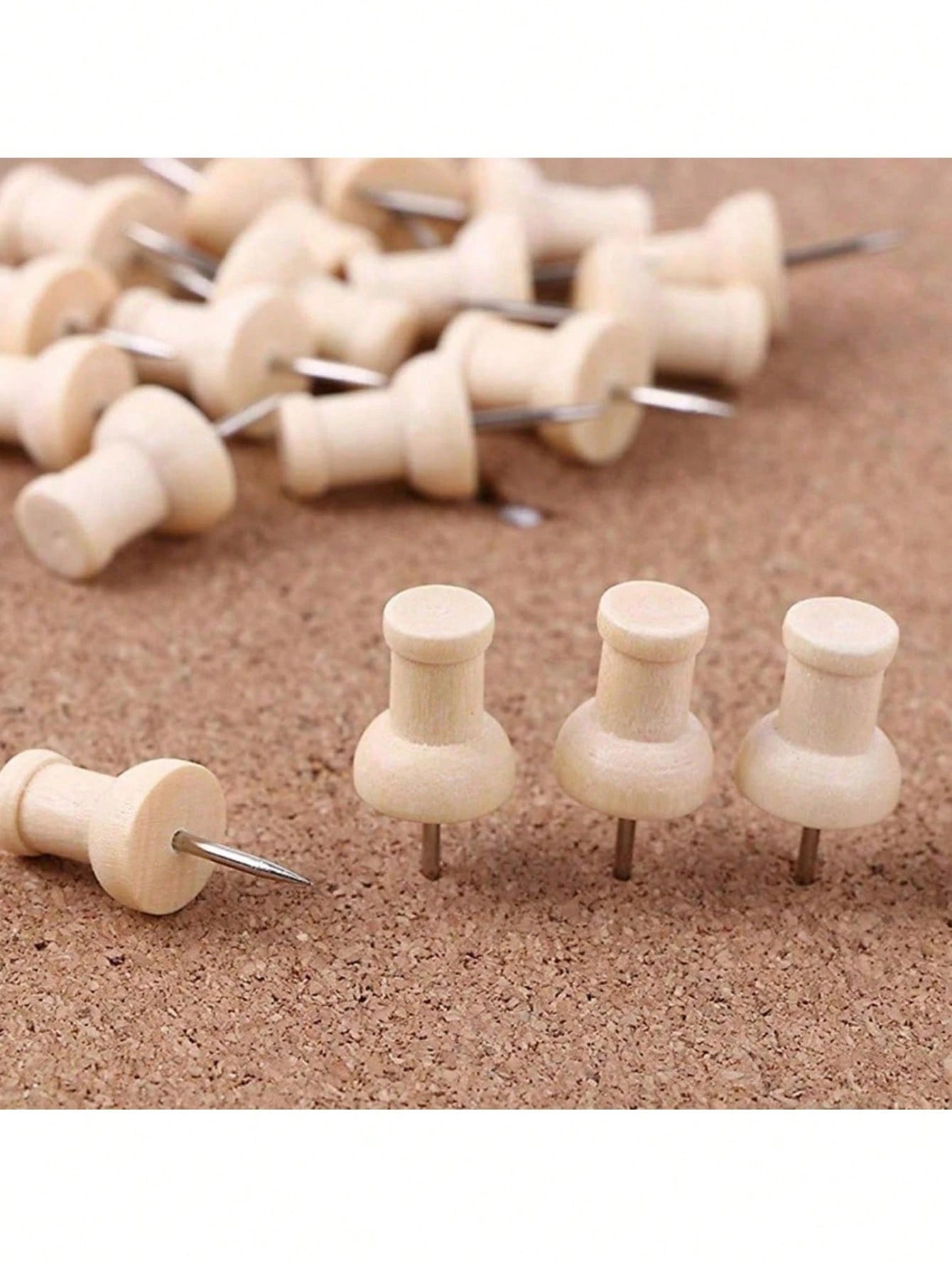 1 Set Wooden Push Pins, Including Square Pins, Angle Pins, Cylinder Pins, Etc. For Fixing Photos, Postcards