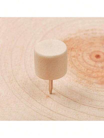 1 Set Wooden Push Pins, Including Square Pins, Angle Pins, Cylinder Pins, Etc. For Fixing Photos, Postcards