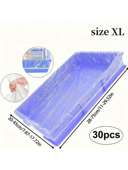 10/20/30/50/100pcs Stretchable Plastic Film Liners For Rabbit Cages, Small Pet Supplies, Leak-Proof Tray Liners, Easy To Clean Absorbent Pads, Dog Diapers, Cat Diapers, Pet Training Pads