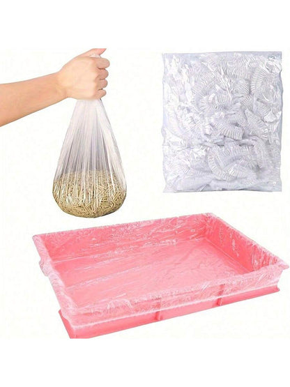 10/20/30/50/100pcs Stretchable Plastic Film Liners For Rabbit Cages, Small Pet Supplies, Leak-Proof Tray Liners, Easy To Clean Absorbent Pads, Dog Diapers, Cat Diapers, Pet Training Pads
