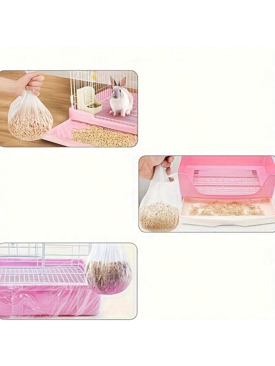 10/20/30/50/100pcs Stretchable Plastic Film Liners For Rabbit Cages, Small Pet Supplies, Leak-Proof Tray Liners, Easy To Clean Absorbent Pads, Dog Diapers, Cat Diapers, Pet Training Pads