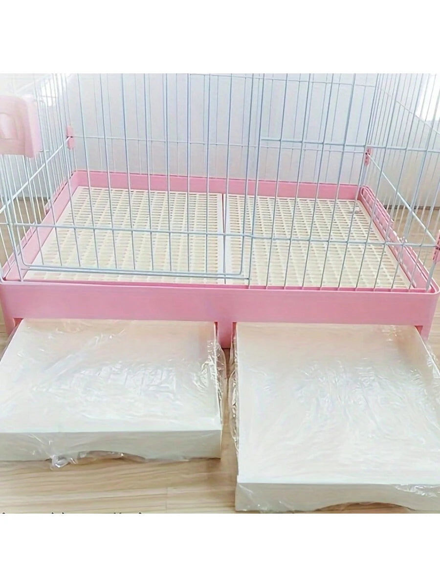 10/20/30/50/100pcs Stretchable Plastic Film Liners For Rabbit Cages, Small Pet Supplies, Leak-Proof Tray Liners, Easy To Clean Absorbent Pads, Dog Diapers, Cat Diapers, Pet Training Pads
