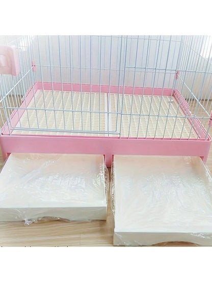 10/20/30/50/100pcs Stretchable Plastic Film Liners For Rabbit Cages, Small Pet Supplies, Leak-Proof Tray Liners, Easy To Clean Absorbent Pads, Dog Diapers, Cat Diapers, Pet Training Pads