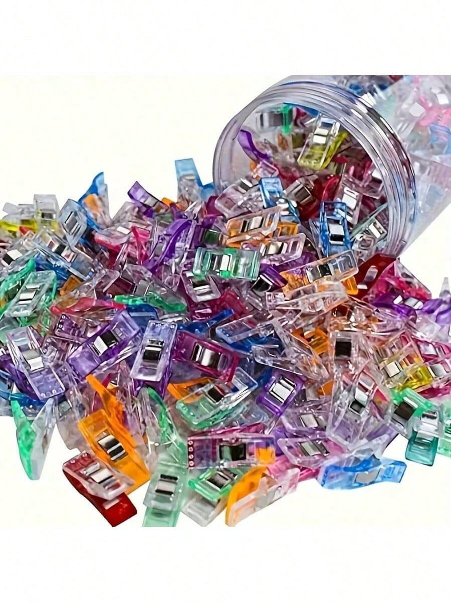 10/20pcs/Set Mini Random Color Edged Positioning Clips, Plastic Quilting Clips, Sewing Clips, Scrapbooking Clips, Fabric Fixation, DIY Craft Clips