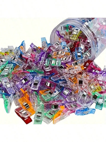 10/20pcs/Set Mini Random Color Edged Positioning Clips, Plastic Quilting Clips, Sewing Clips, Scrapbooking Clips, Fabric Fixation, DIY Craft Clips