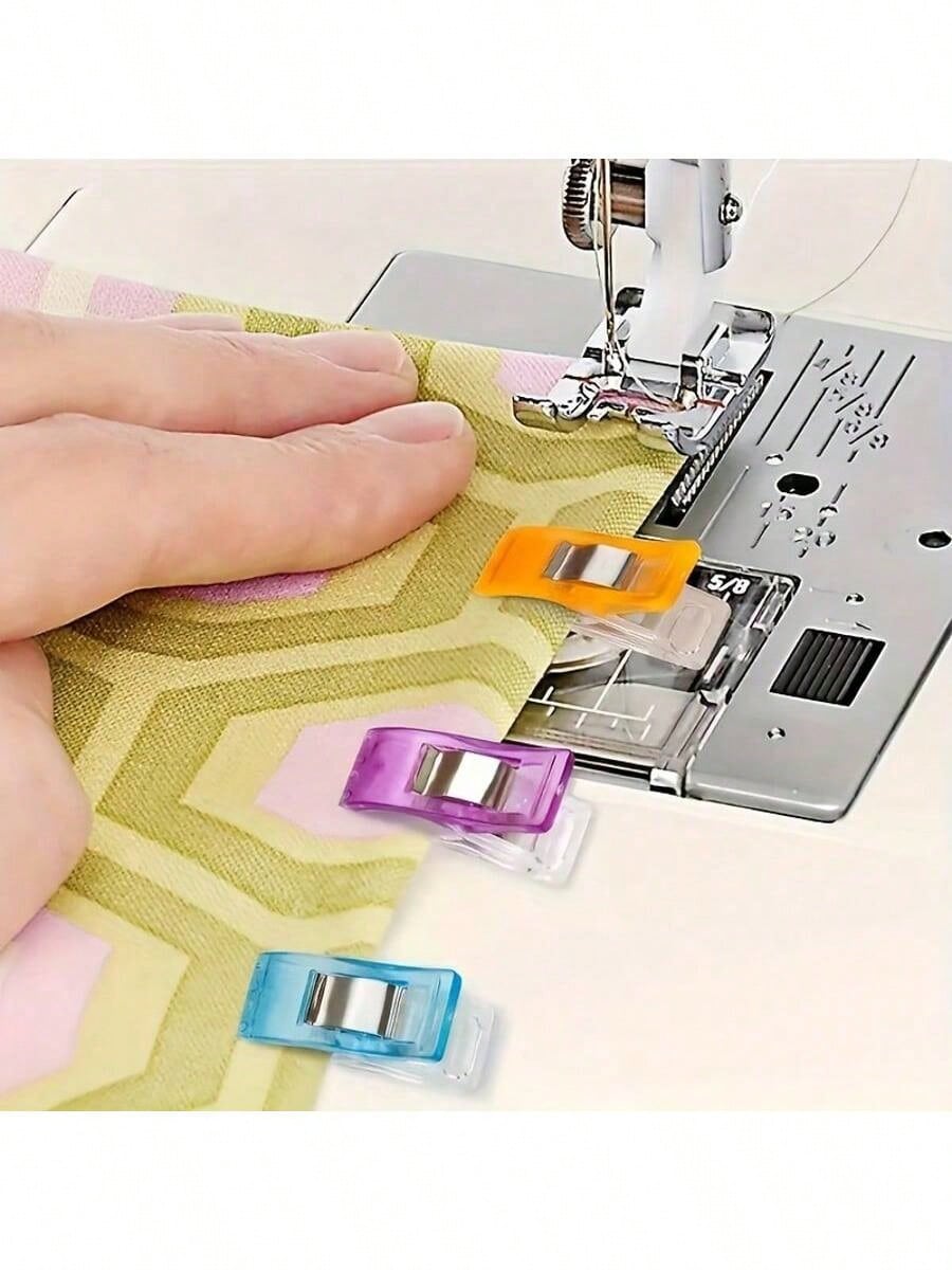 10/20pcs/Set Mini Random Color Edged Positioning Clips, Plastic Quilting Clips, Sewing Clips, Scrapbooking Clips, Fabric Fixation, DIY Craft Clips