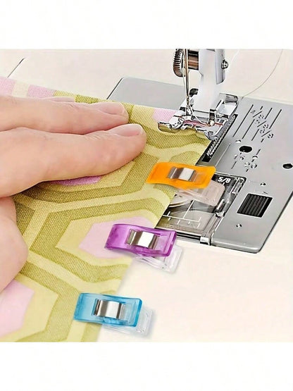 10/20pcs/Set Mini Random Color Edged Positioning Clips, Plastic Quilting Clips, Sewing Clips, Scrapbooking Clips, Fabric Fixation, DIY Craft Clips
