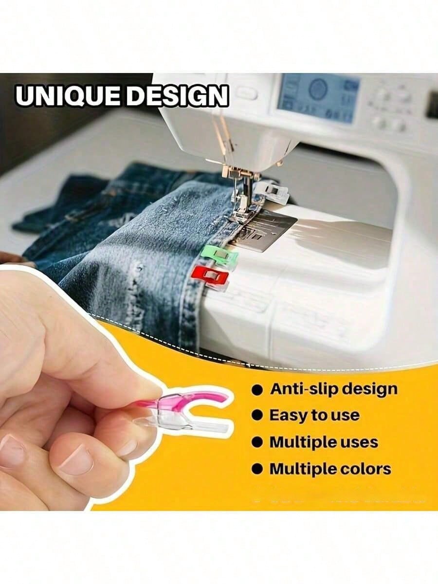 10/20pcs/Set Mini Random Color Edged Positioning Clips, Plastic Quilting Clips, Sewing Clips, Scrapbooking Clips, Fabric Fixation, DIY Craft Clips