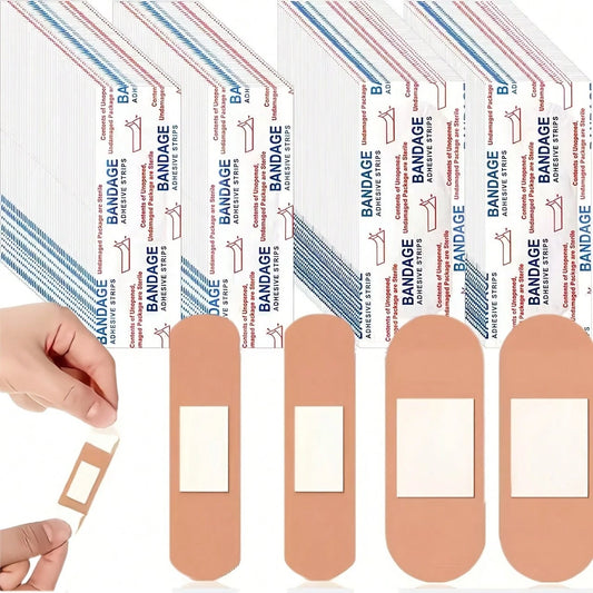 10/30/50/100/150/200pcs Self-Adhesive Wound Bandage Assortment, (72*25mm)+(72*19mm) Flexible Breathable Strips, Recommended Skin Care Strips, Suitable For Home, Office, Travel, Children And Adult Skin