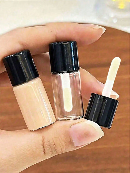 10/6/5/2/1pc Mini Travel Refill Bottles, 3ml Portable Makeup Containers For Foundation, Concealer & Lipstick, Leakproof Screw Caps, Refillable Cosmetic Sample Jars For Travel, Vacation, Outdoor Use, B