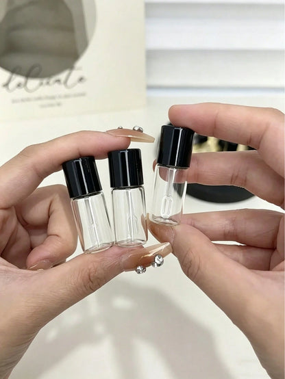 10/6/5/2/1pc Mini Travel Refill Bottles, 3ml Portable Makeup Containers For Foundation, Concealer & Lipstick, Leakproof Screw Caps, Refillable Cosmetic Sample Jars For Travel, Vacation, Outdoor Use, B