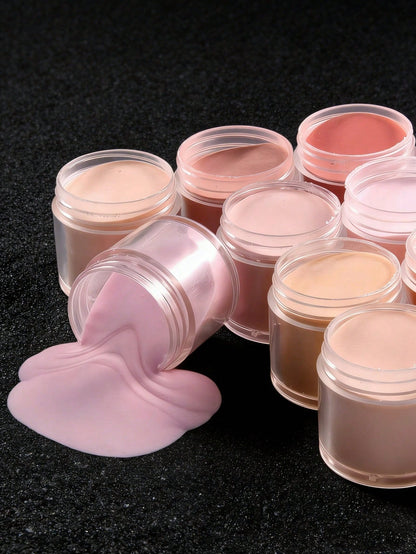 10 Colors Nail Powder Set, Nude Pink & White High Gloss Series Set, Nail Art DIY Design, 3D Sculpting French Manicure Extension & Nail Carving, Gift For Women/Girls