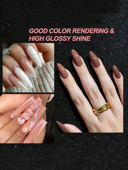 10 Colors Nail Powder Set, Nude Pink & White High Gloss Series Set, Nail Art DIY Design, 3D Sculpting French Manicure Extension & Nail Carving, Gift For Women/Girls