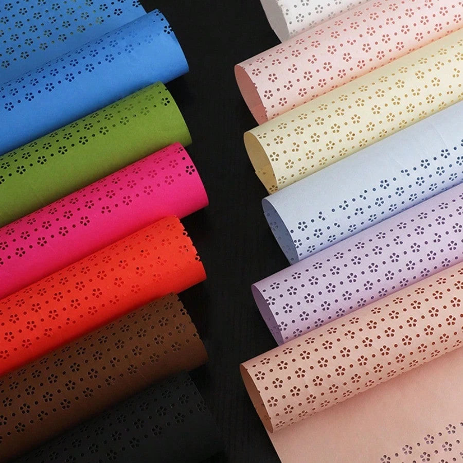 10-Pack 3D Openwork Waterproof Sakura Paper Set-Unique A5-Sized Handmade Paper, Floral Gift Wrapping Paper, Ideal For Florists, Scrapbooking, Gift Wrapping, Journal Making, Card Collage, And DIY Craft