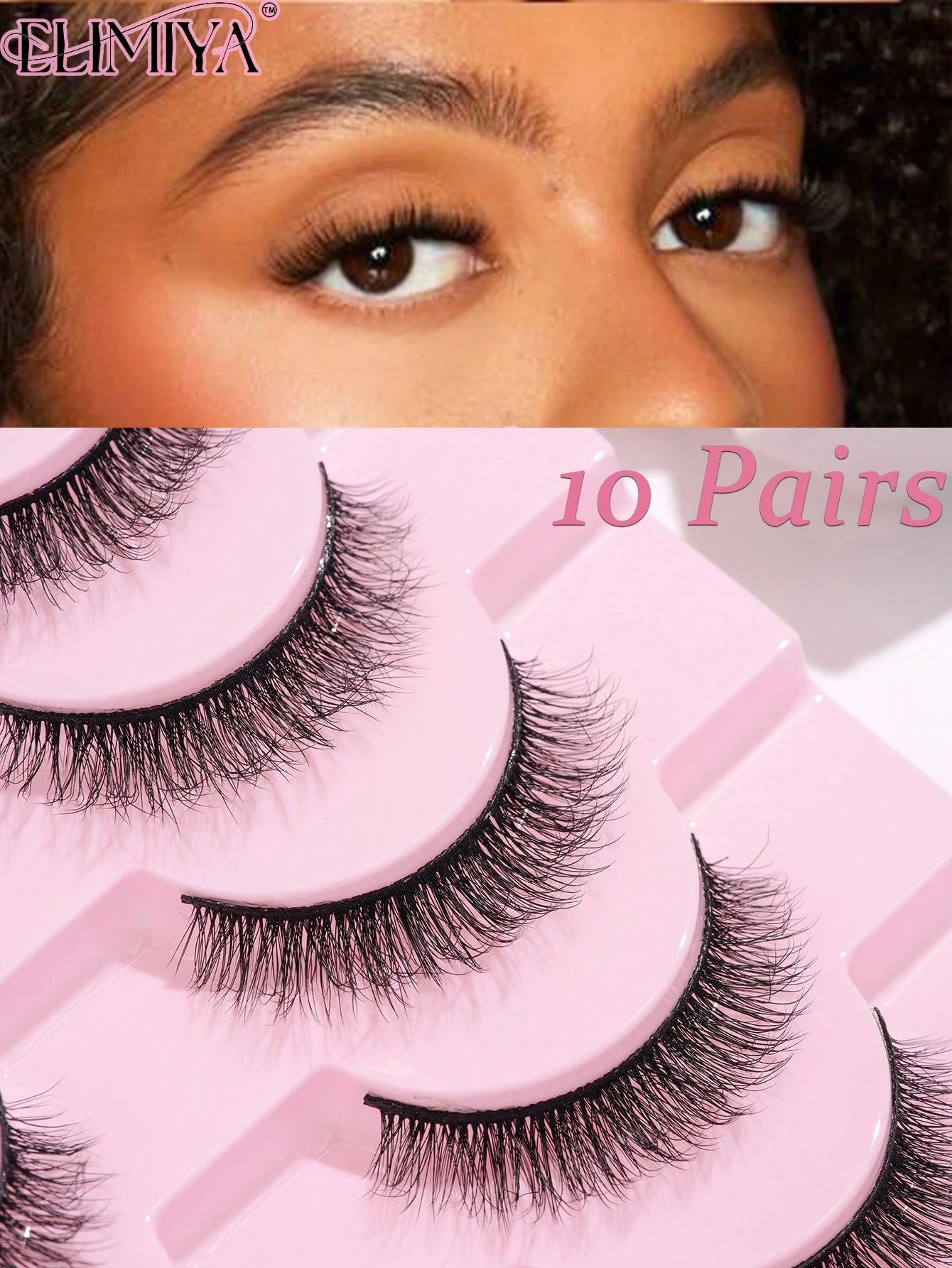 10 Pairs 5D Curly, Natural-Looking False Eyelashes, 10mm Strip Eyelashes