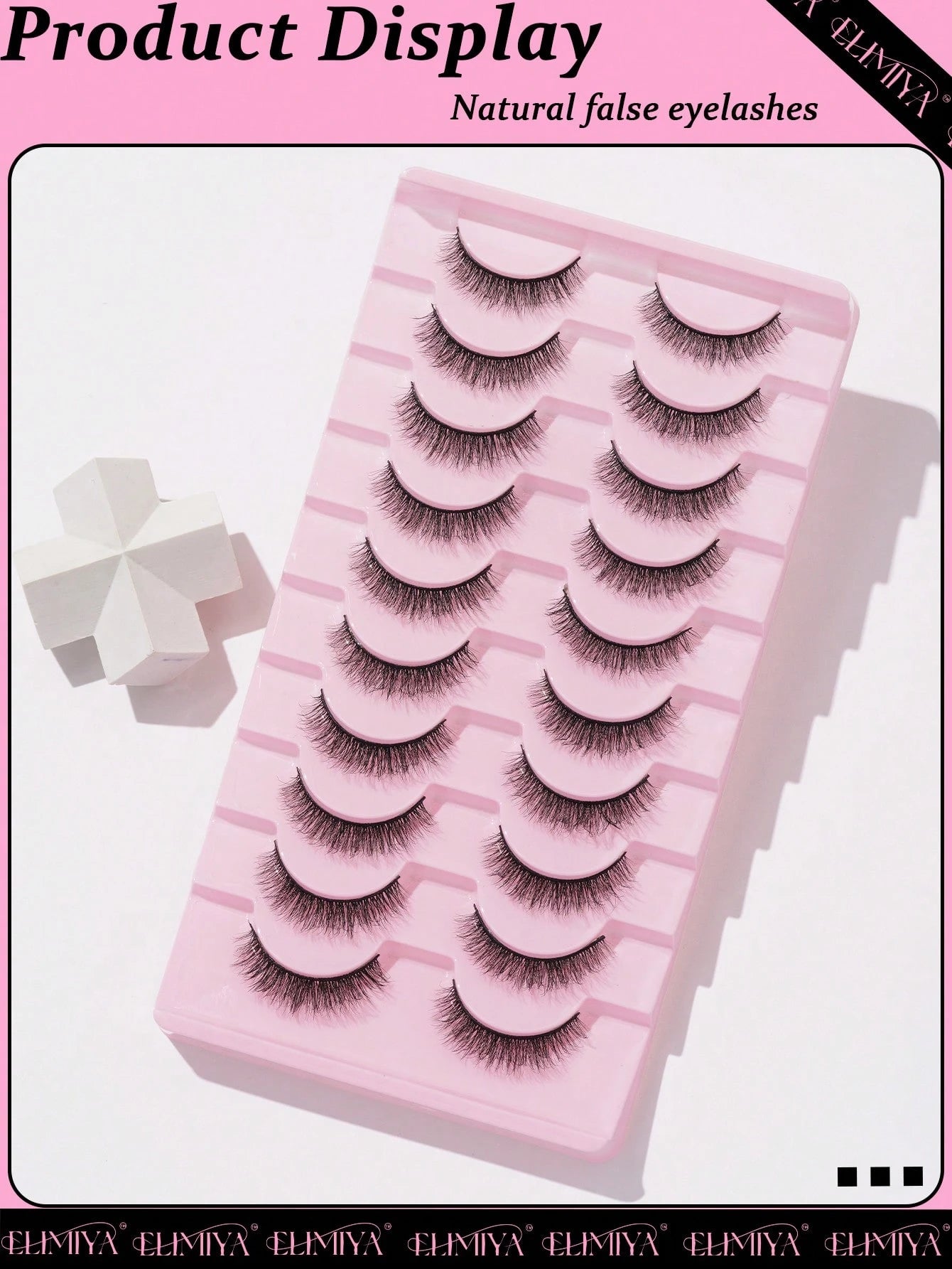 10 Pairs 5D Curly, Natural-Looking False Eyelashes, 10mm Strip Eyelashes