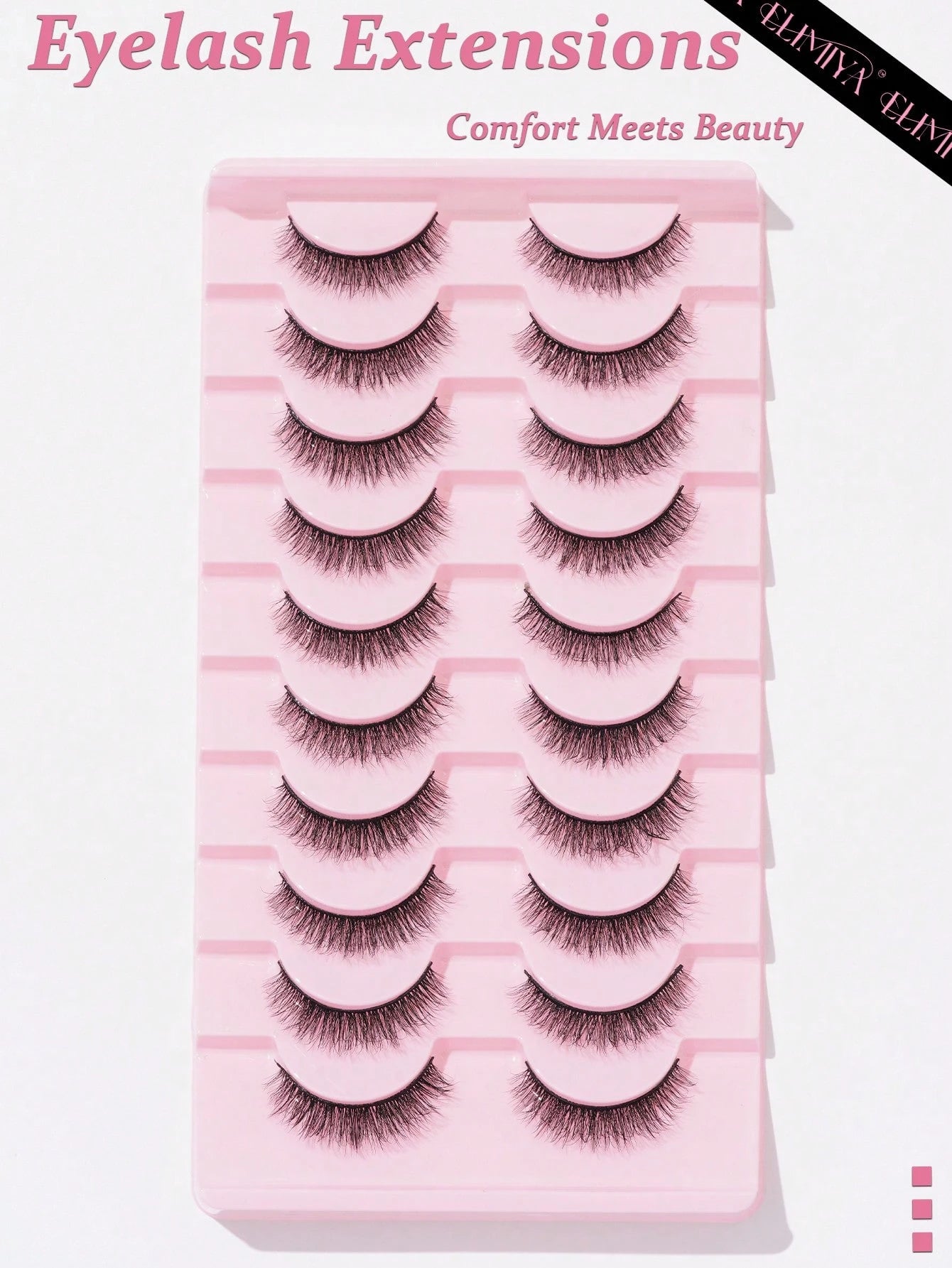 10 Pairs 5D Curly, Natural-Looking False Eyelashes, 10mm Strip Eyelashes