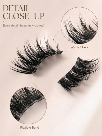 10 Pairs C Curl Cat Eye Half Lash, Transparent Invisible Band Half Strip False Eyelashes, Natural Thin Fluffy 3D Outer Corner Accent Style, Soft Lightweight Reusable, Suitable For Beginners, Daily Mak