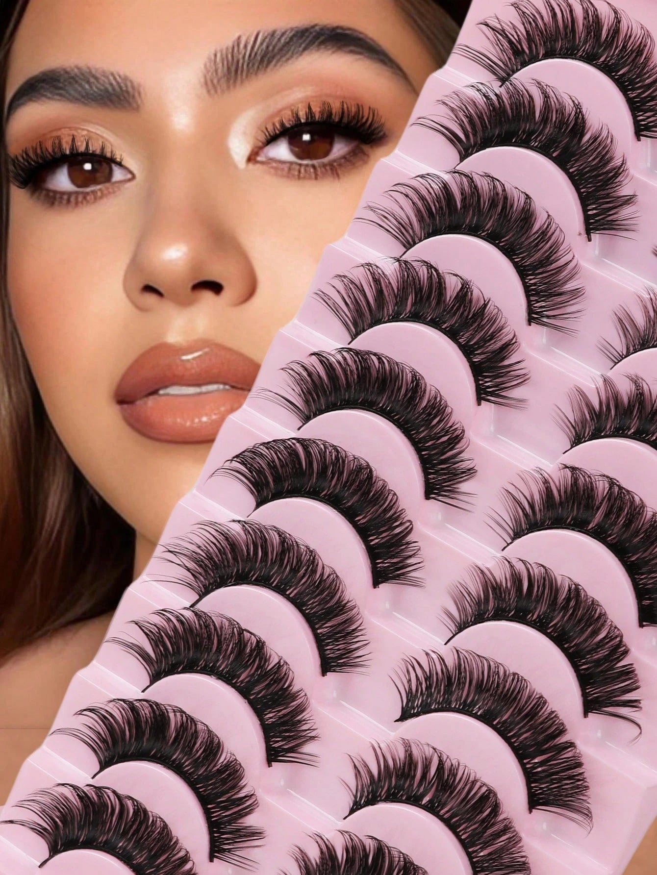 10 Pairs Russian Faux Mink Lashes, 3D Fluffy Dramatic Wispy False Eyelashes, Lengthening & Volumizing Eyelash Extension Kit, Makeup Beauty Products