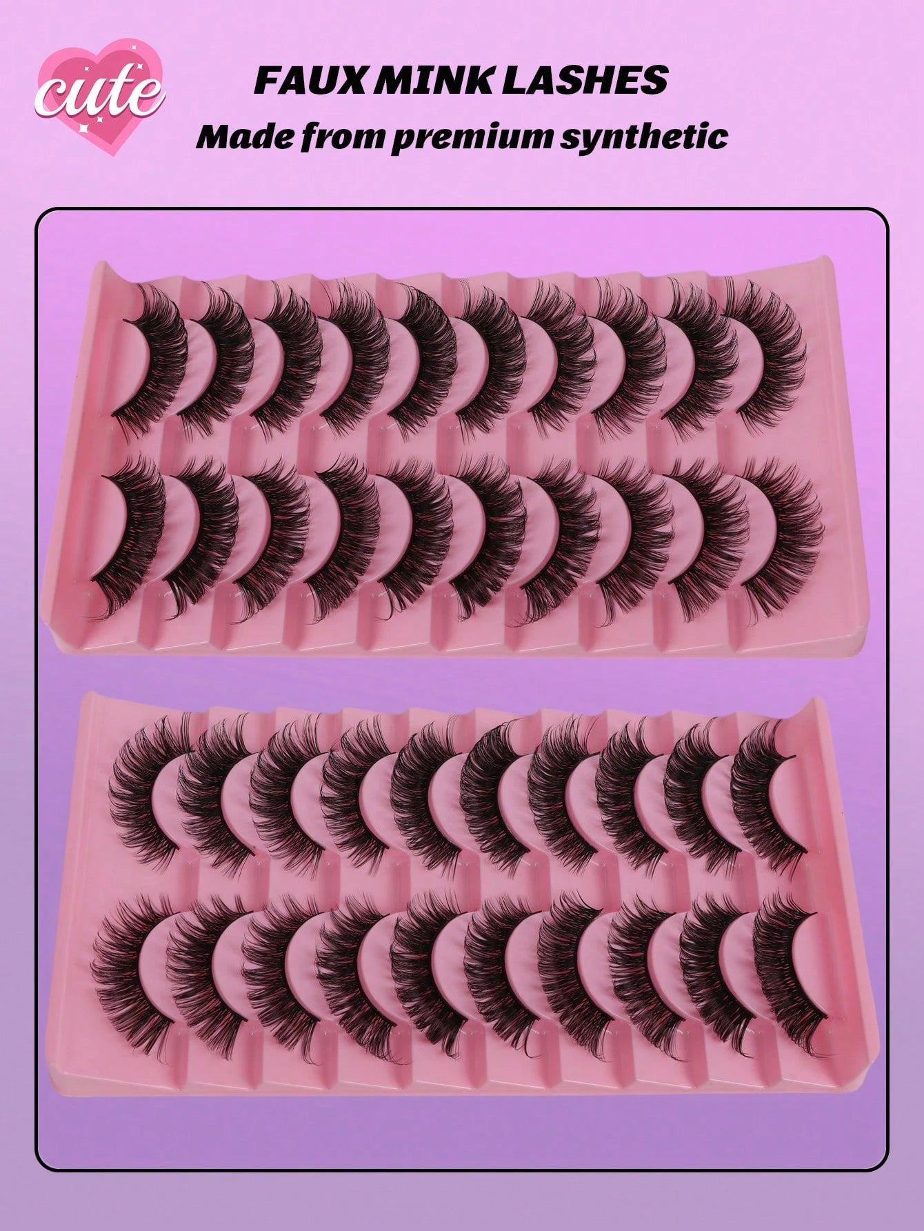 10 Pairs Russian Faux Mink Lashes, 3D Fluffy Dramatic Wispy False Eyelashes, Lengthening & Volumizing Eyelash Extension Kit, Makeup Beauty Products