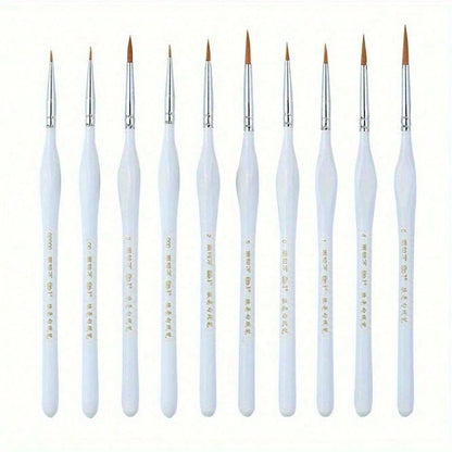 10 Piece Wood Detail Painting Brush Set Miniature Brushes With Triangular Handles For Fine Detail And Art Painting- Acrylic, Watercolor, Oil Painting, Acrylic Paint Pens, Chalk Set, Art Painting Pen